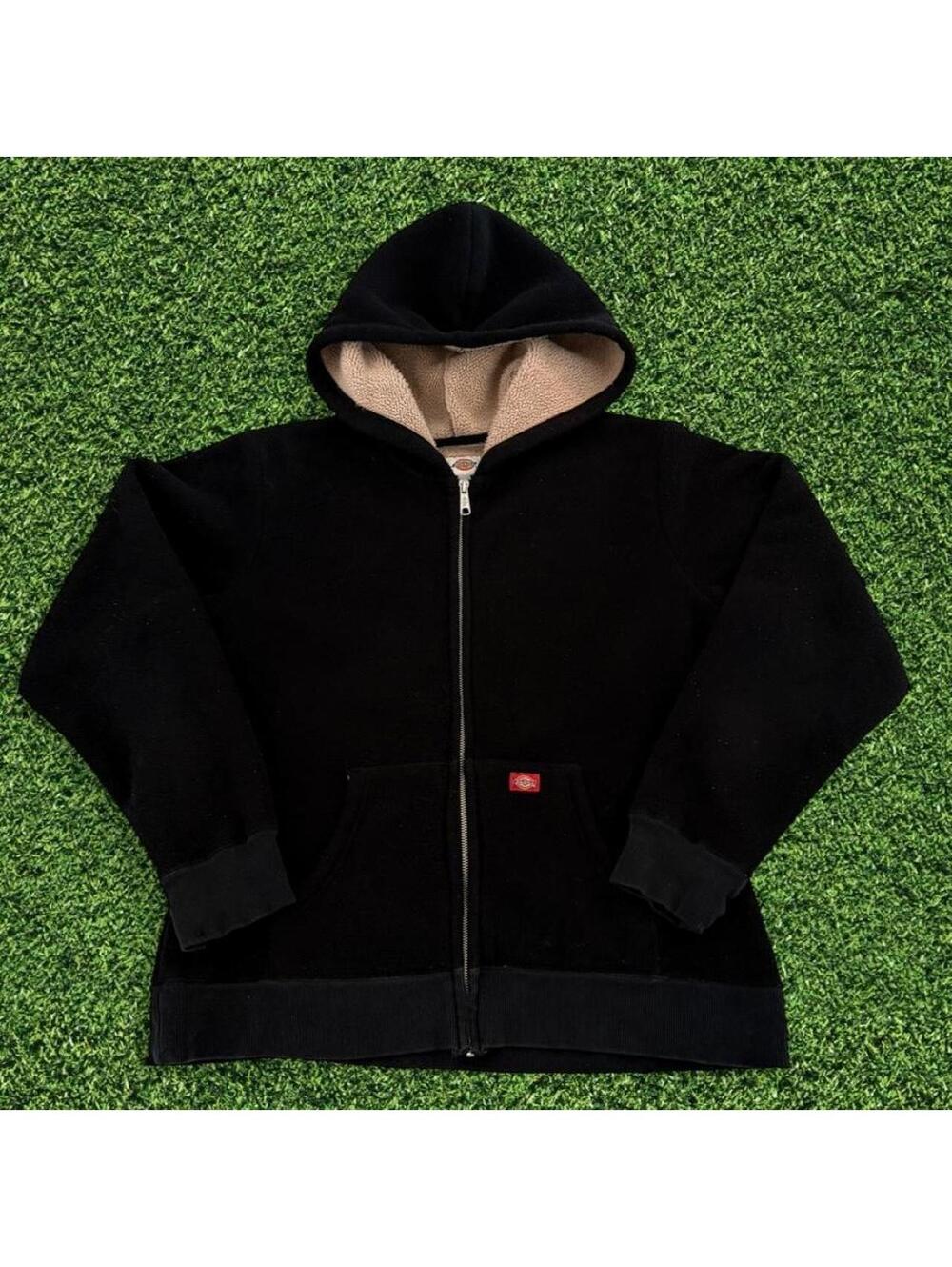 Vintage Dickies Black Sherpa Lined Zip Up Hoodie Women's M L